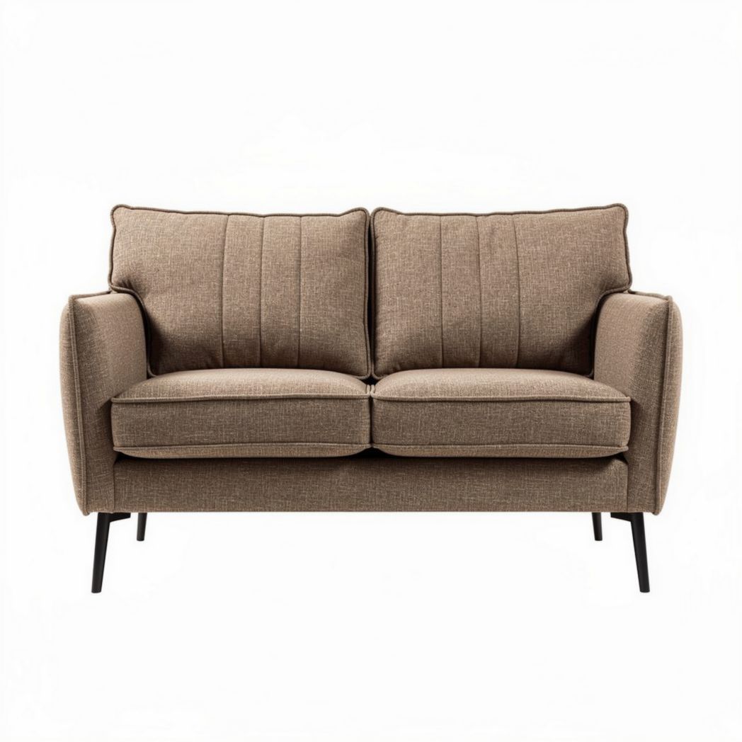 Divano in tessuto beige con struttura in metallo 150 x 80 x 75cm