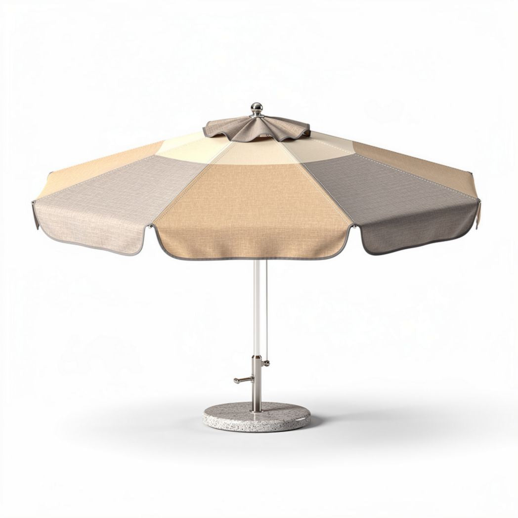 ombrellone da giardino con struttura in metallo tonalità beige e grigio 200 x 200 x 250cm