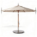 Ombrellone regolabile con struttura in legno e tessuto a righe 200 x 200 x 250cm