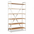 Scaffale in metallo e legno 80 x 30 x 150cm per home office e soggiorno