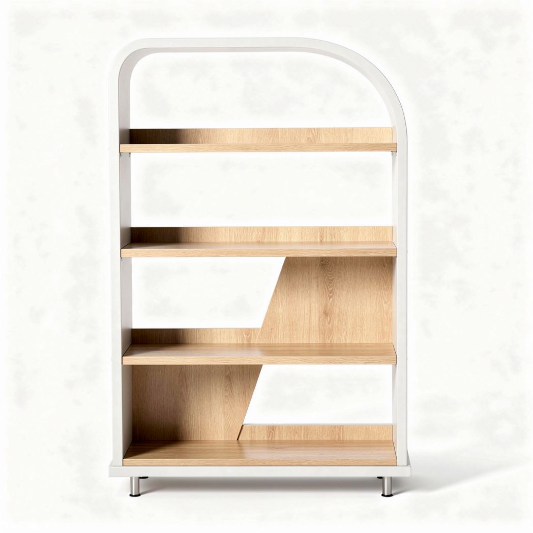 Mensola in legno e metallo con design moderno 90 x 50 x 130cm