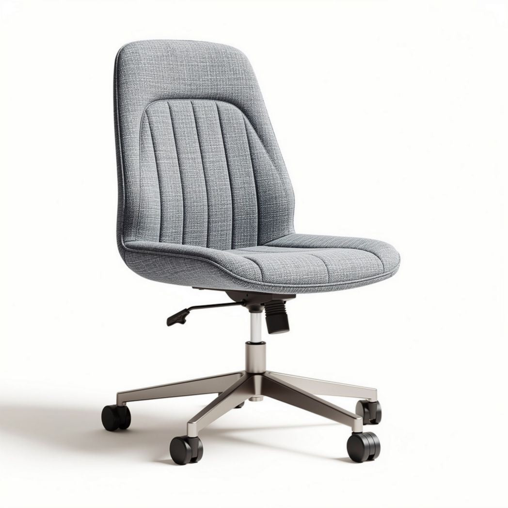 Sedia da ufficio girevole in tessuto grigio con base in metallo dimensioni 40 x 45 x 90cm
