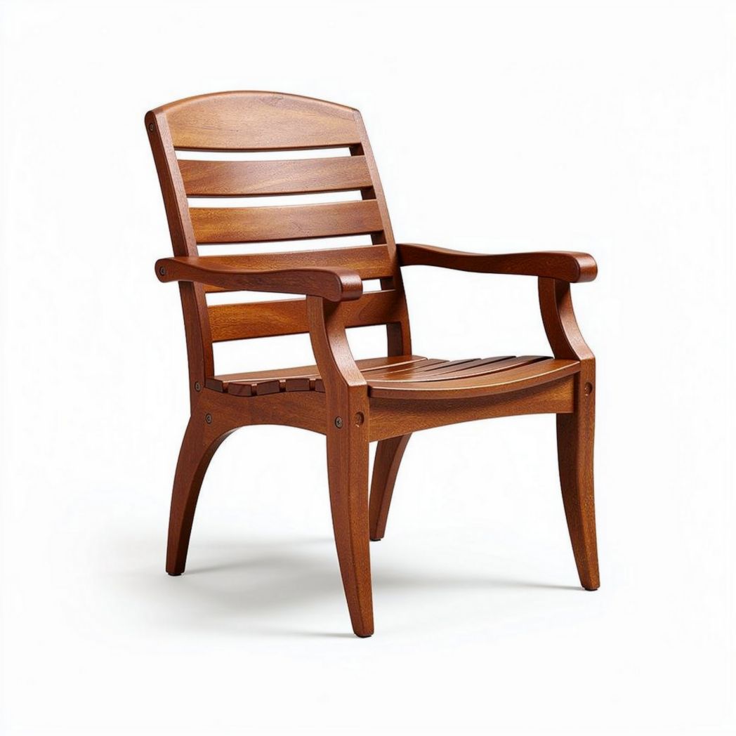 Poltrona in legno massello design ergonomico 75 x 60 x 90cm colore marrone