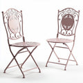 Sedia pieghevole in metallo rosa per uso interno ed esterno 45 x 45 x 85cm