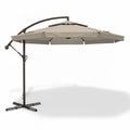 ombrellone da giardino con struttura in alluminio color marrone e telo beige 250 x 250 x 250cm