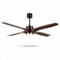 Ventilatore da soffitto in legno scuro 120 x 120 x 40cm con luce integrata